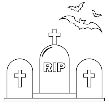 Cadılar Bayramı için mezar ikonu kavramının basit bir gösterimi