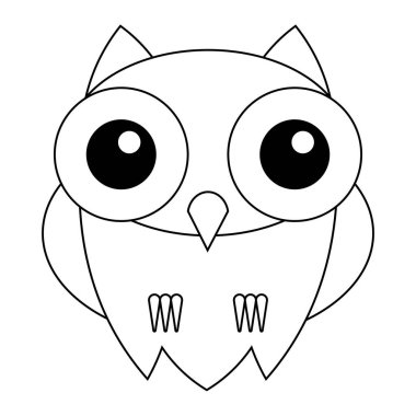 Baykuş simgesinin Cadılar Bayramı için basit bir illüstrasyonu