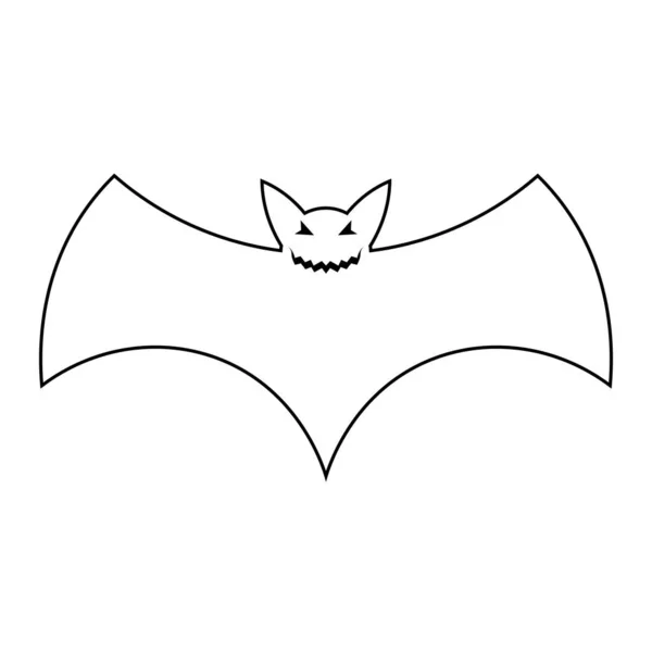 Einfache Illustration Der Fledermaussilhouette Für Grußkarten Halloween — Stockvektor