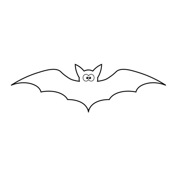Απλή Απεικόνιση Της Σιλουέτας Νυχτερίδας Για Ευχετήριες Κάρτες Για Τις — Διανυσματικό Αρχείο