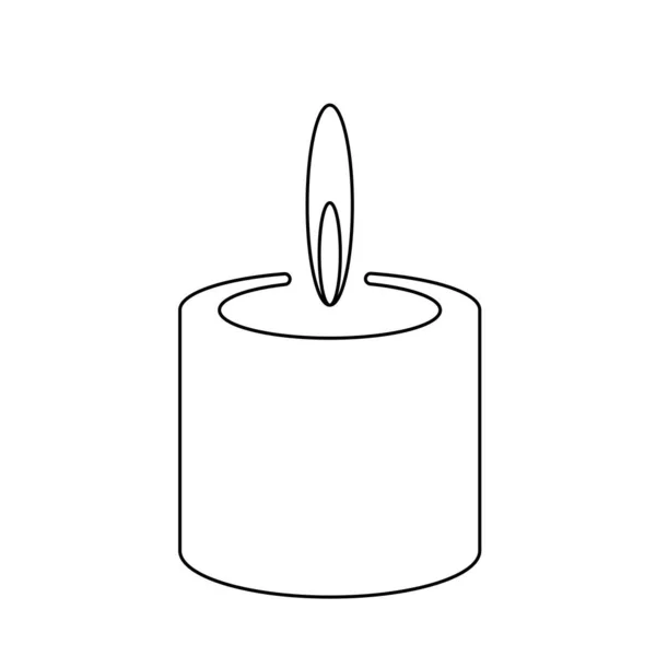 キャンドルアイコンのシンプルなイラストハロウィンの日のコンセプト — ストックベクタ