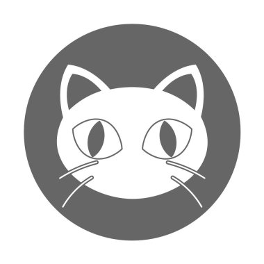 Kedi suratının basit bir gösterimi Cadılar Bayramı Günü kavramı