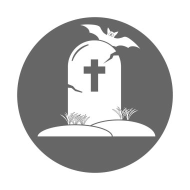 Cadılar Bayramı için mezar ikonu kavramının basit bir gösterimi