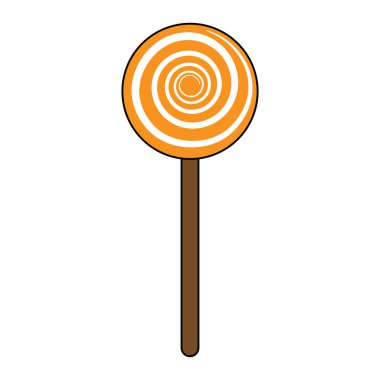 Cadılar bayramı için çubuğun üzerinde tatlı şekerin basit bir çizimi