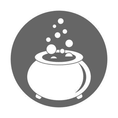 Kaynayan sihirli iksir ile cadı kazanı basit bir çizim