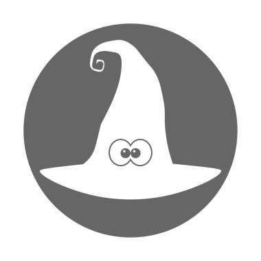 Cadılar Bayramı için eski cadı şapkasının tek bir çizimi