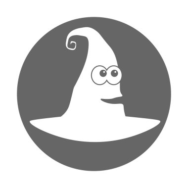 Cadılar Bayramı için eski cadı şapkasının tek bir çizimi