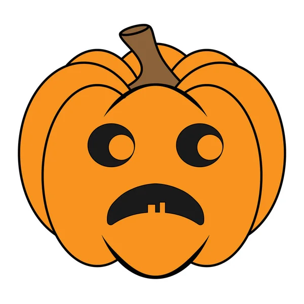 Jednoduchý Halloween Strašidelná Dýně Legrační Tvář Plochém Stylu — Stockový vektor
