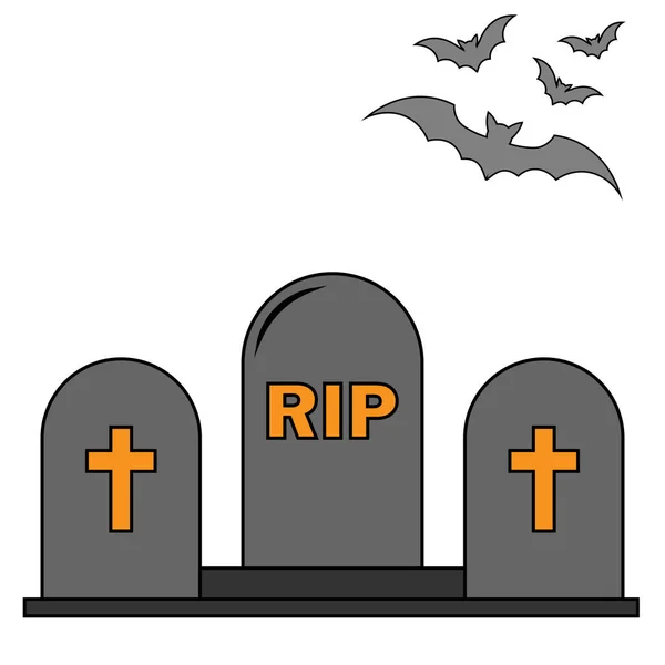 Simple Illustration Grave Icon Concept Halloween Day — Stock Vector