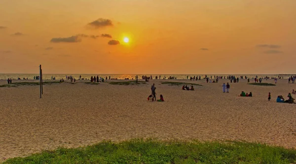 Solnedgång shoted från Alappuzha Beach Royaltyfria Stockbilder