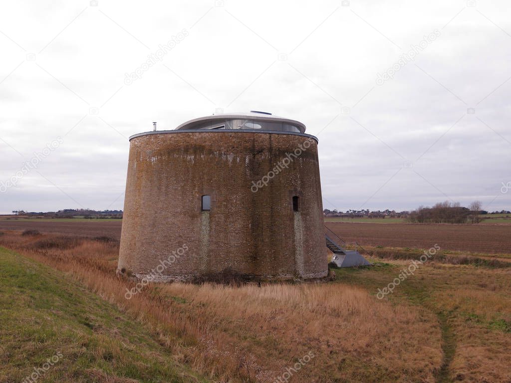 Martello tower near Bawdsey, Suffolk, January 2019