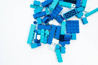 Moskova, Rusya - 24 Eylül 2019: Lego blokları - plastik inşaat oyuncak