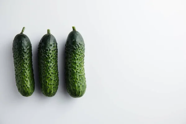 Cucumber on a white background. Minimum concept. Top view — Stock Photo, Image