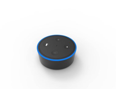 Beyaz arka planda izole edilmiş sanal bir ses asistanının 3d render.