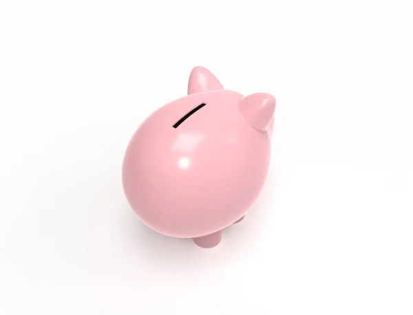 3D rendering of a pink piggy bank isolated in white background. — Stock Photo, Image