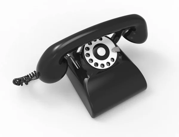 3D rendering of a classic vintage telephone isolated in white studio background — Stock Photo, Image