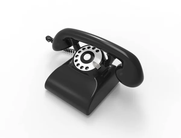 3D rendering of a classic vintage telephone isolated in white studio background — Stock Photo, Image