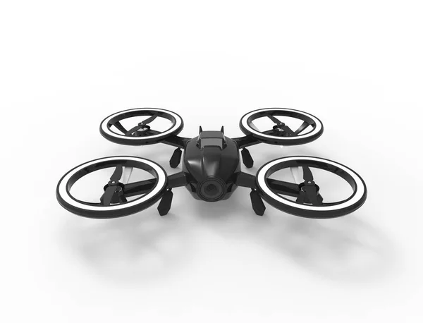 Illustrazione 3D di un drone nero isolato su sfondo bianco — Foto Stock