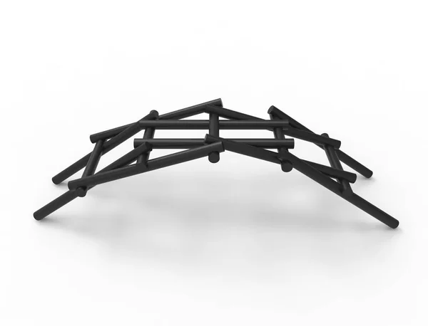 Leonardo Da vinci kendini destekleyen köprü beyaz arka planda izole