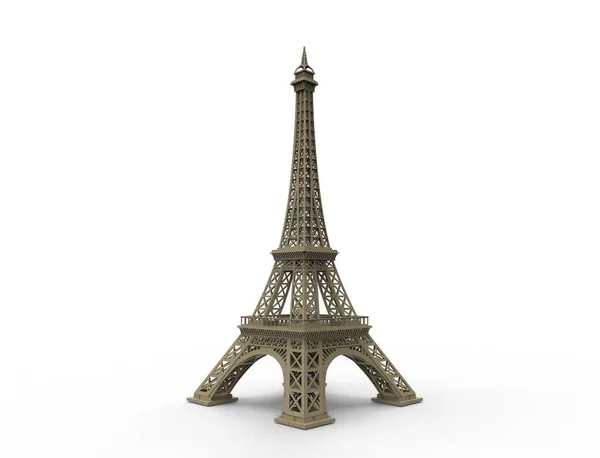 Paris Fransa'da turistik Eyfel kulesinin 3d render.