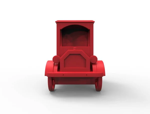 Renderowanie 3D ilustracja z czerwonym klasycznym Vintage retro samochód zabawka mail. — Zdjęcie stockowe