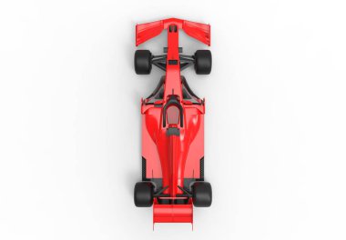 Modern bir kırmızı spor yarış otomobili ayrıntılı yakın 3d render illüstrasyon