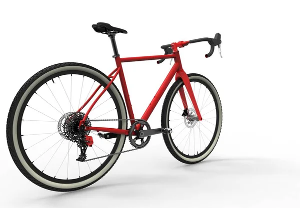3D illustration of a modern high speed red sports race bicycle — Stock Photo, Image