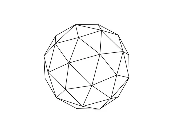 Vettore di illustrazione della linea della sfera geodetica isolato su sfondo bianco — Vettoriale Stock