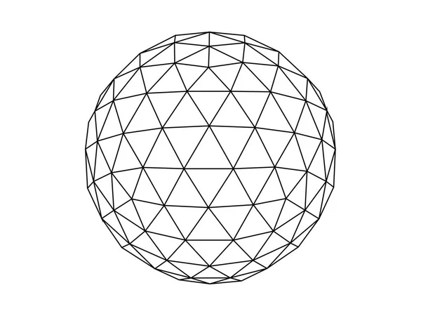 Vettore di illustrazione della linea della sfera geodetica isolato su sfondo bianco — Vettoriale Stock
