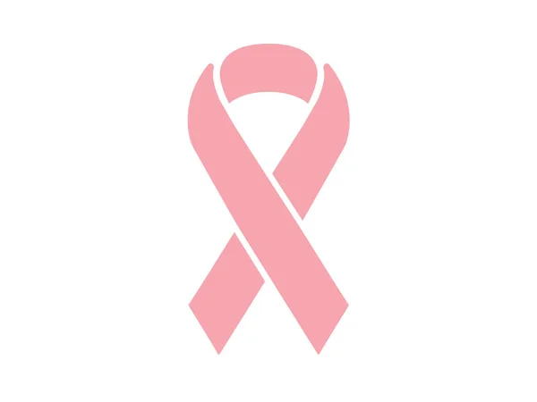 白い背景ベクトルで単離されたピンクの癌リボンベクター — ストックベクタ