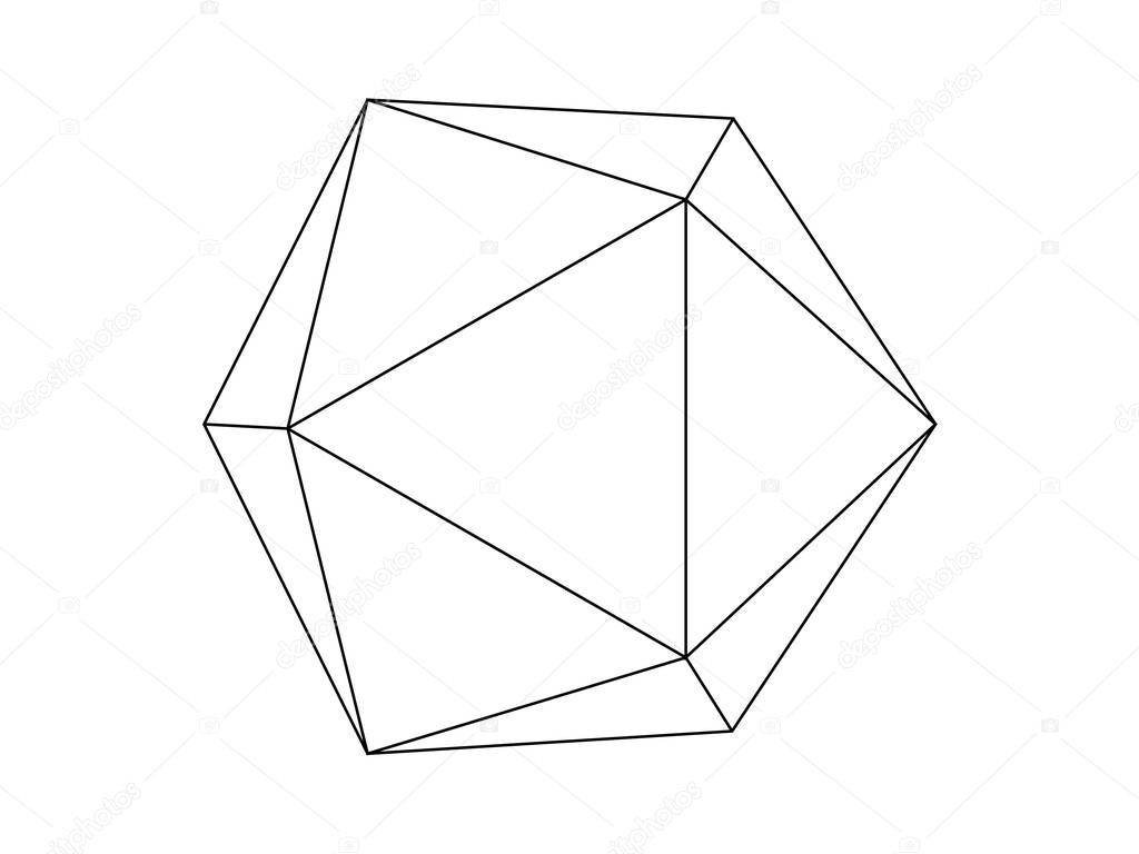 Geodesic sphere line illustration vector isolated on white background