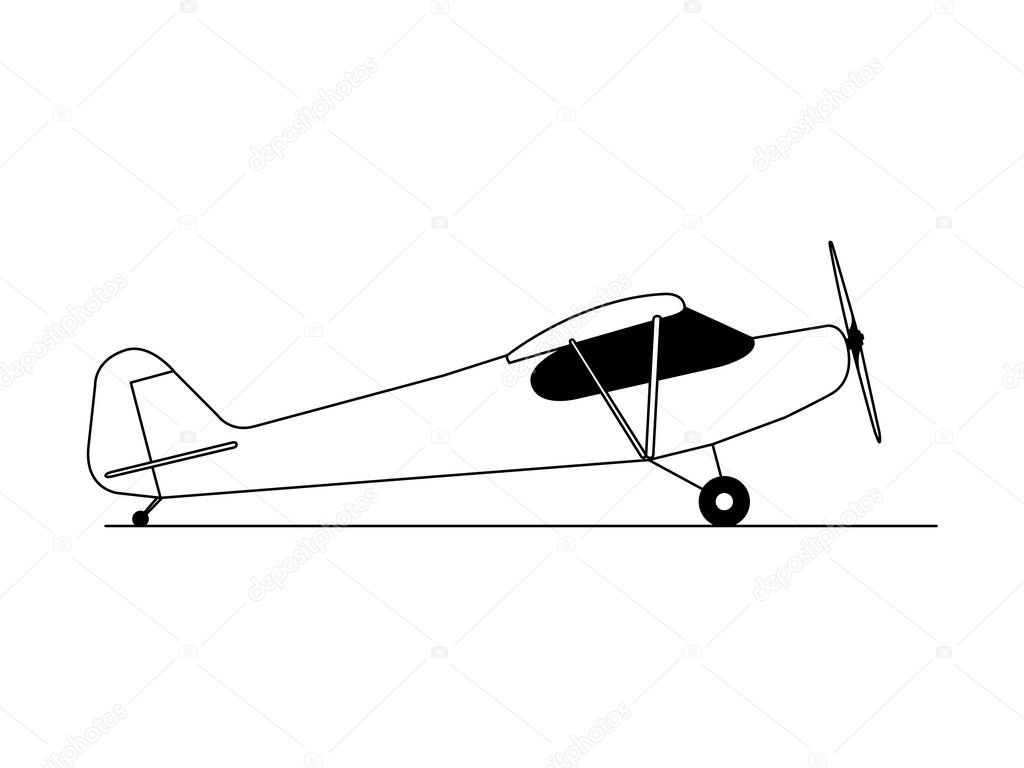 Hobby airplane side view illustration vector isolated.