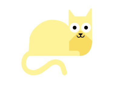 Altın kahverengi kedi karikatür çizim illüstrasyon beyaz arka plan üzerinde izole.