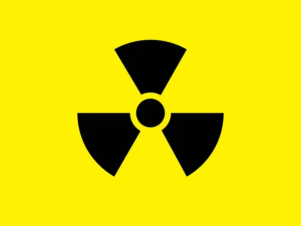 Ілюстрація символу ядерної небезпеки в жовтому і чорному — стокове фото