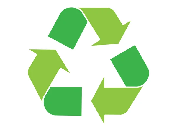 Recycling-Logo grün isoliert auf weißem Hintergrund. — Stockfoto