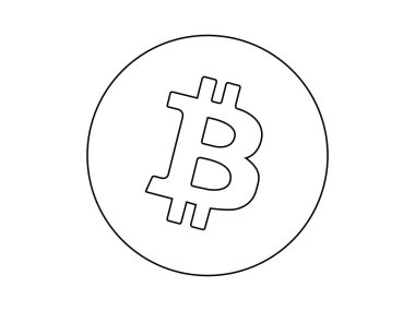 Bitcoin kripto para birimi logo vektörü beyaz arka planda izole.