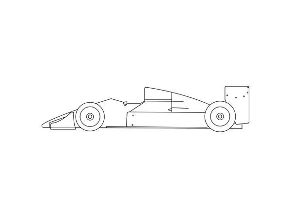 Vector de dibujo de línea de vista lateral de coche raza clásica . — Archivo Imágenes Vectoriales