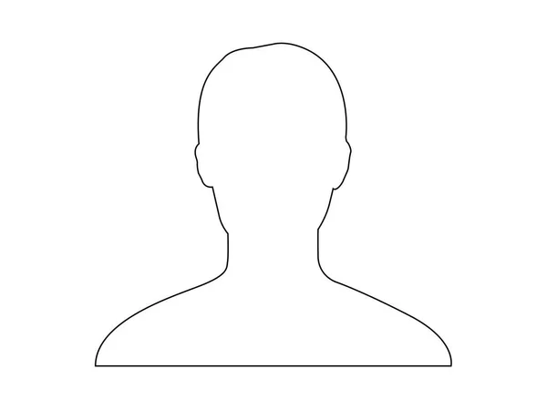 Alapértelmezett profil avatar Silhouette vektor fekete-fehér. — Stock Vector