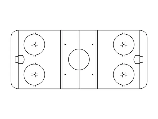 Eishockey Feld Draufsicht Vektor isoliert auf weißem Hintergrund — Stockvektor