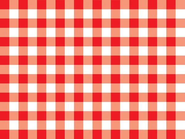 Červený a bílý šachovnicový vektor, známý také jako gingham. — Stockový vektor