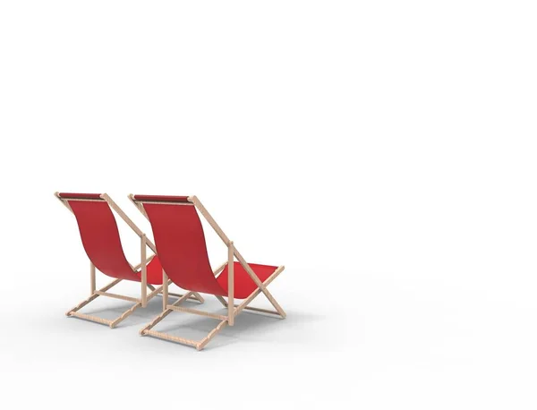 3D απόδοση μιας καρέκλας παραλίας που απομονώνεται σε φόντο στούντιο. — Φωτογραφία Αρχείου