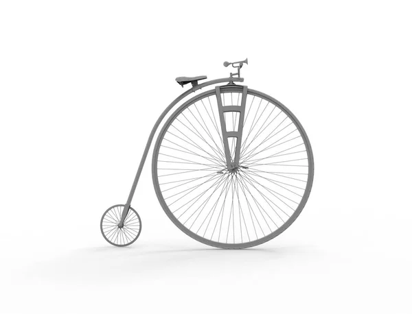 Representación 3D de un velocípedo vintage aislado sobre fondo blanco — Foto de Stock