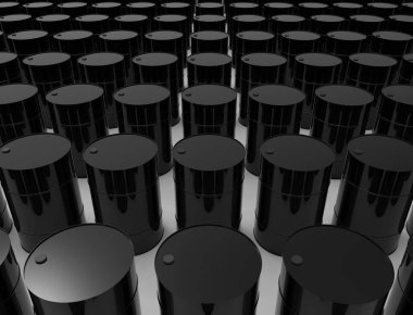 Beyaz stüdyo arka planda izole petrol varil 3d render.