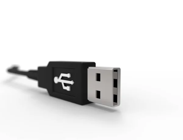 3D renderelés egy USB kábel dugó elszigetelt fehér háttér — Stock Fotó