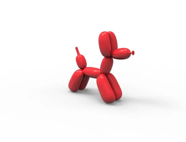 3D renderização de um cão balão isolado em fundo estúdio branco . — Fotografia de Stock