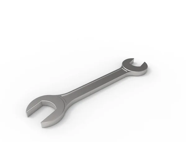 3D rendering of a metal wrench isolated in white background — Stock Photo, Image