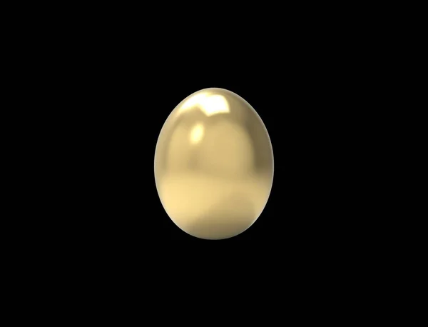 3D rendering of a golden egg isolated in studio background. — Stock Photo, Image