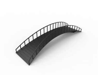 Beyaz arka plan üzerinde izole edilmiş bir köprünün 3d işleme