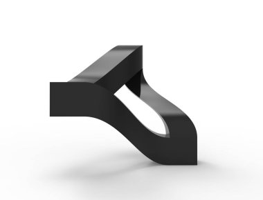 beyaz stüdyo arka planda yalıtılmış bir Escher traingle 3D render