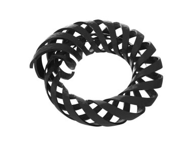 beyaz stüdyo arka planda izole eğri girdap sarmal nesne 3D render